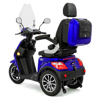 blauwe scootmobiel